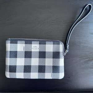 Coach Monochrome Checkered Wristlet